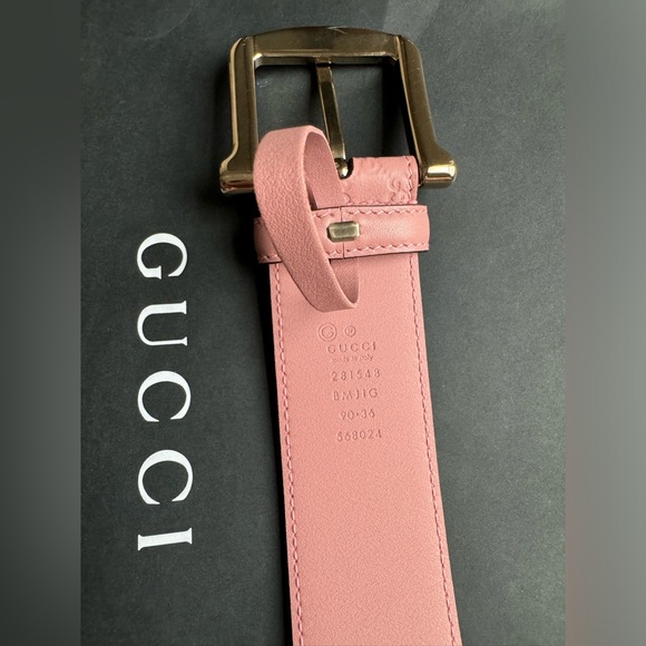 AUTHENTIC GUCCI NWT SOFT PINK BUCKLE BELT - Picture 8 of 17